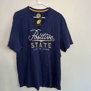 Life is Good Men's Short Sleeve T Shirt Blue Sz L Positive State